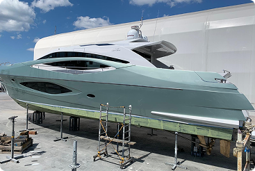 a boat prepared for painting